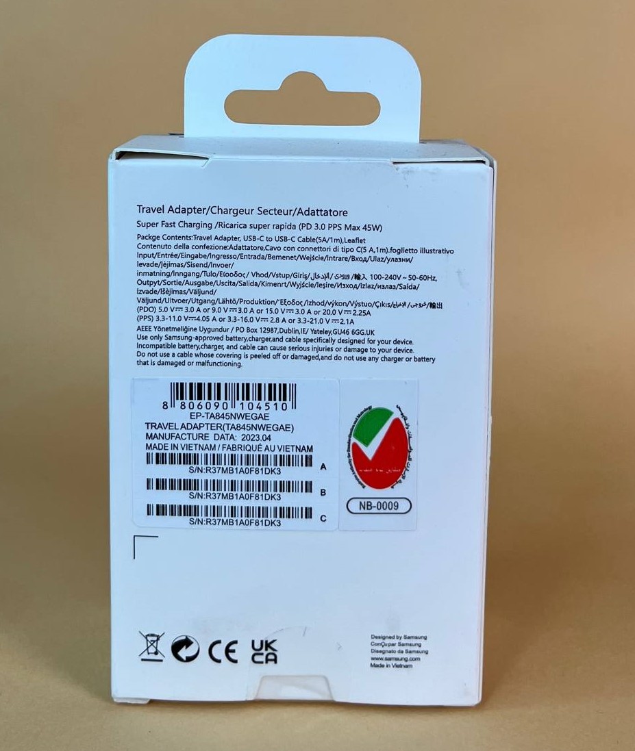 آداپتور 45 وات سامسونگ اورجینال