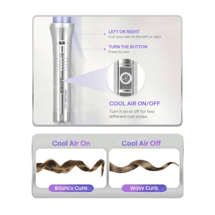 فر کننده و حالت دهنده مو شیگلم مدل Airflow Styler Pro-25mm چرخشی (اصل)