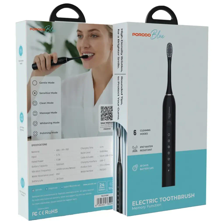 مسواک برقی Porodo Blue با قابلیت حافظه